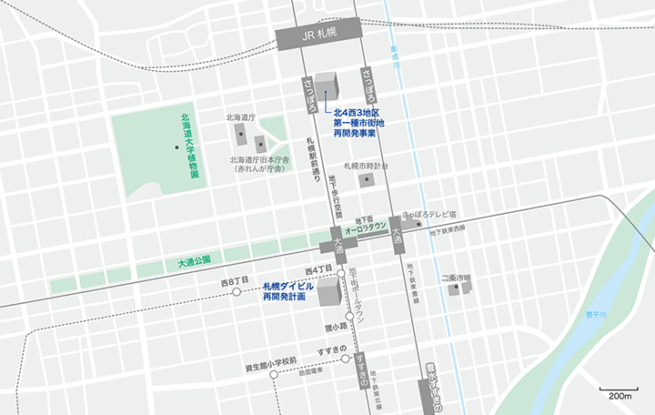 商業施設等(札幌)地図