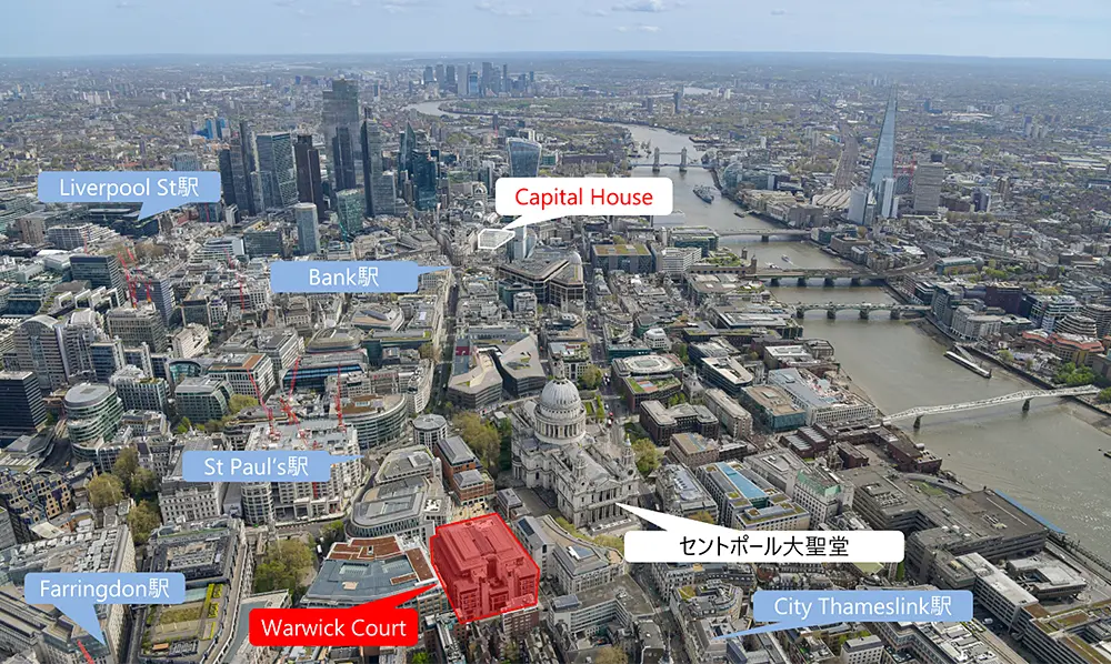 位置図（シティを西側より俯瞰）